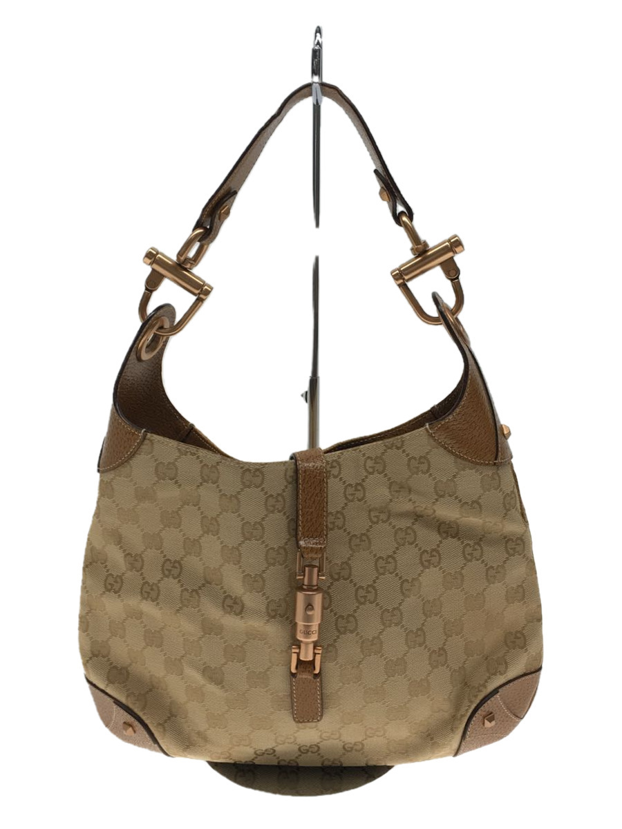 GUCCI◇ニュージャッキー/120888/ハンドバッグ/GGキャンバス/ベージュ