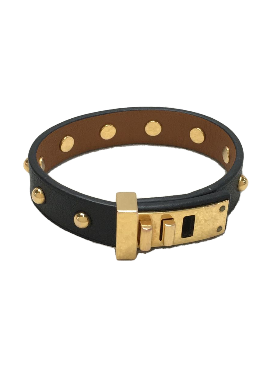 HERMES◇レザー/スタッズミニドッグブレスレット/バングル/- shop