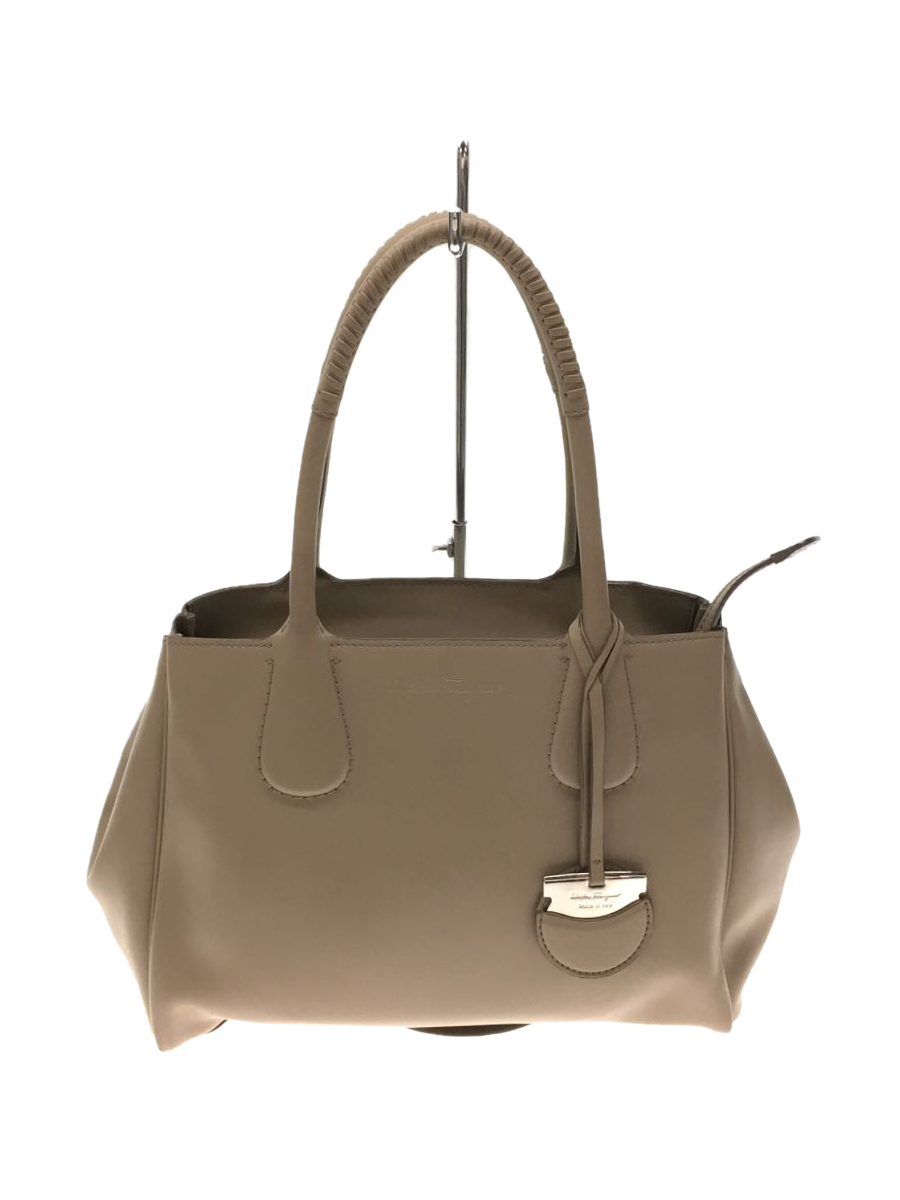 Salvatore Ferragamo◇トートバッグ/レザー/BEG/無地/GG-21E605 ccorca.org