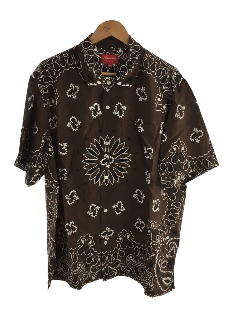 Supreme◇半袖シャツ/XL/シルク/BRW/2021SS バンダナペイズリー柄