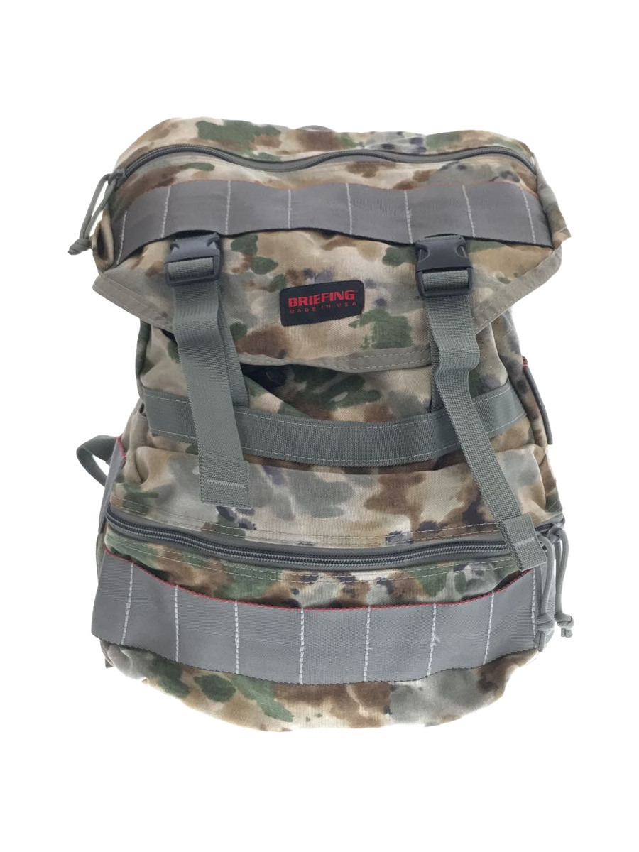 BRIEFING◇SIMPLE FLAP TRANDITIONAL CAMOリュック/ナイロン/カーキ