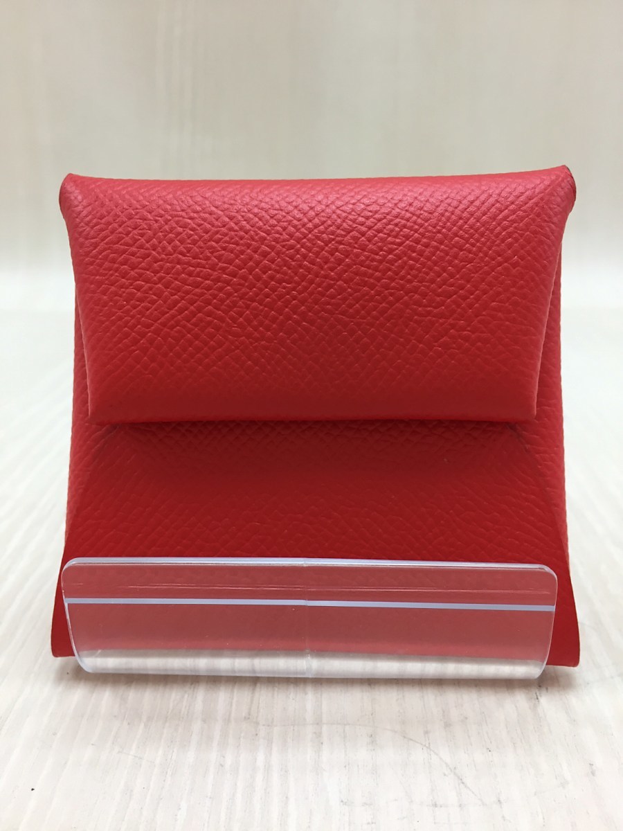 HERMES◇バスティア/エプソン/D刻印/コインケース/レザー/RED