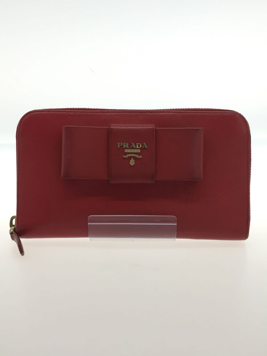 PRADA◇長サイフ/レザー/RED | sweatreno.com