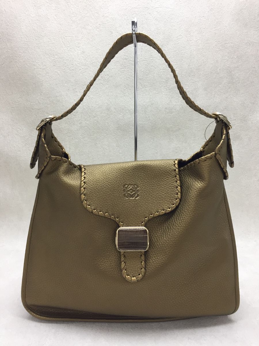 LOEWE◇グラナダ/ショルダーバッグ/レザー/GLD/無地/ロエベ