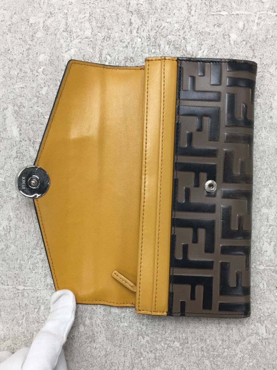 FENDI◇フェンディ/長財布/イエロー/総柄/レディース/色落ち有 | www