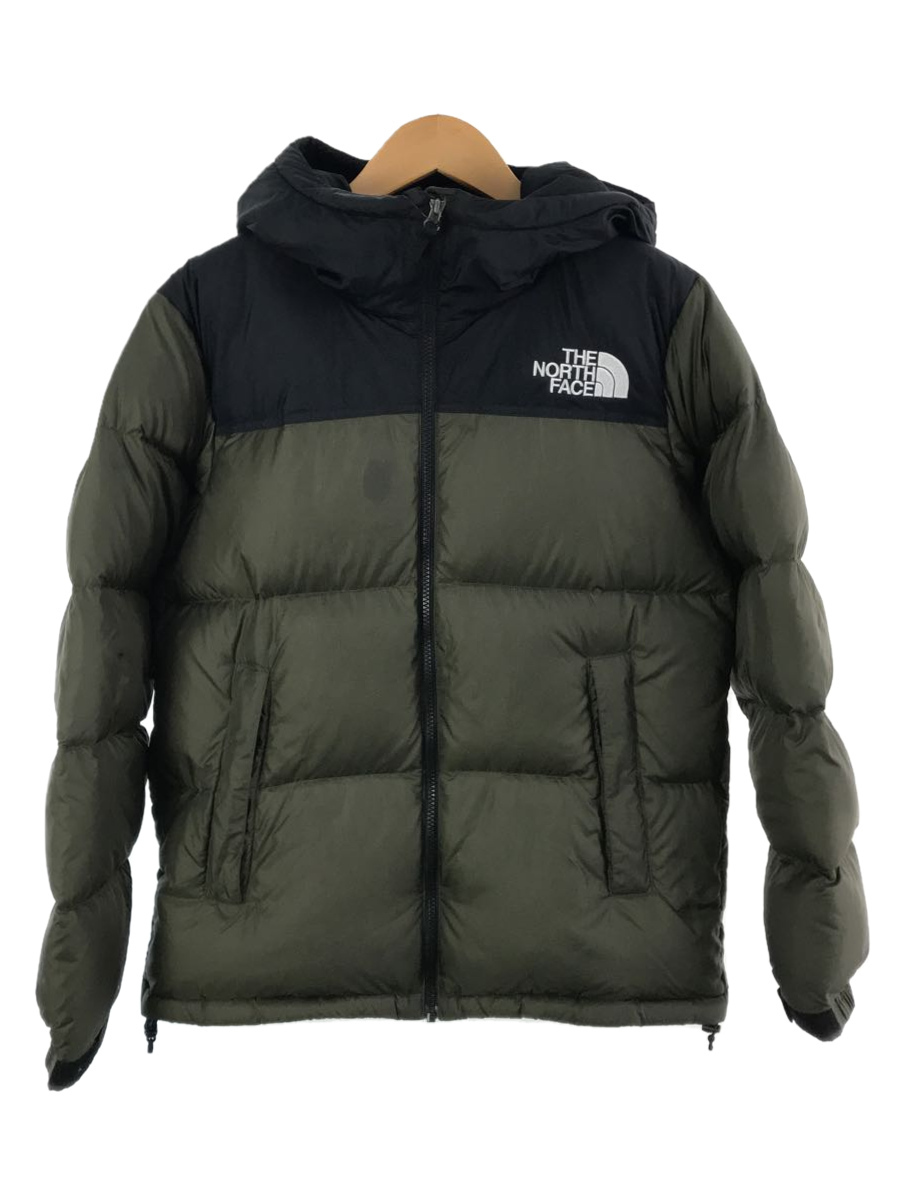 THE NORTH FACE◇NUPTSE HOODIE_ヌプシフーディ/M/ナイロン/KHK/汚れ
