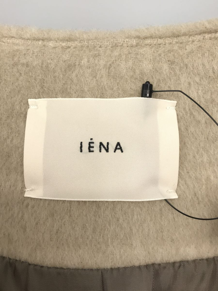 IENA◇ラムウールノーカラーロングコート/36/ウール/BEG/20-020-900