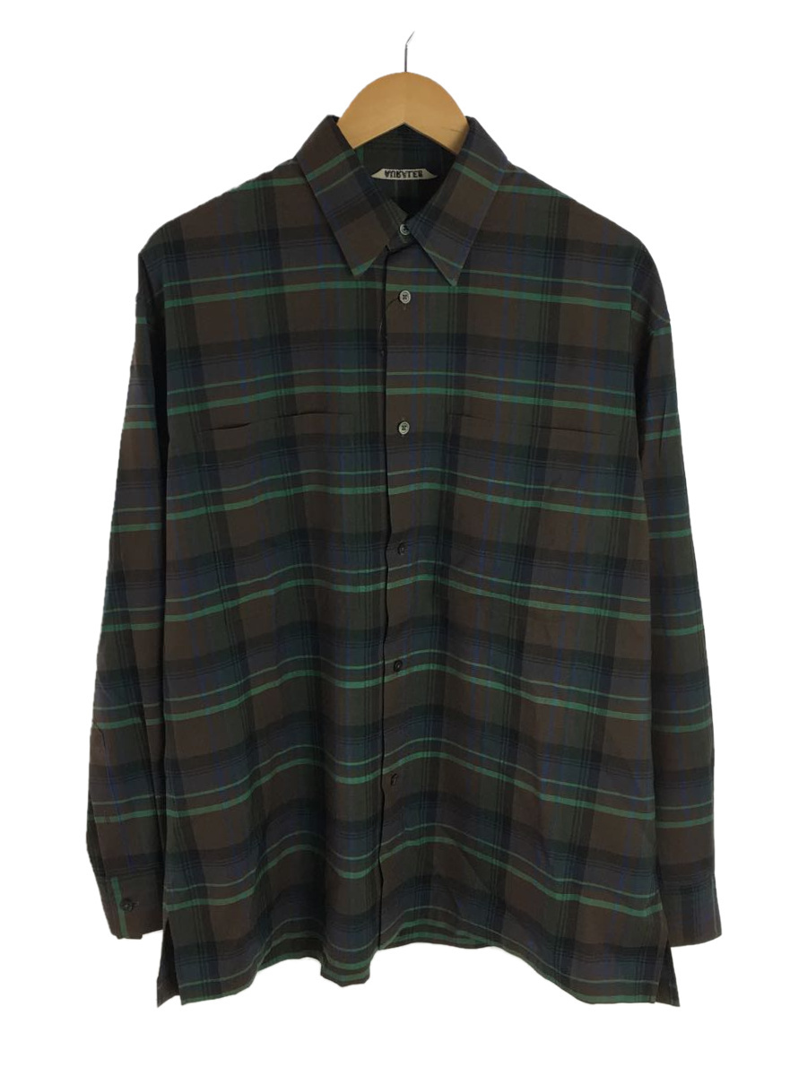 AURALEE◇AW/SUPER LIGHT WOOL CHECK SHIRTS/ウール/BRW/チェック