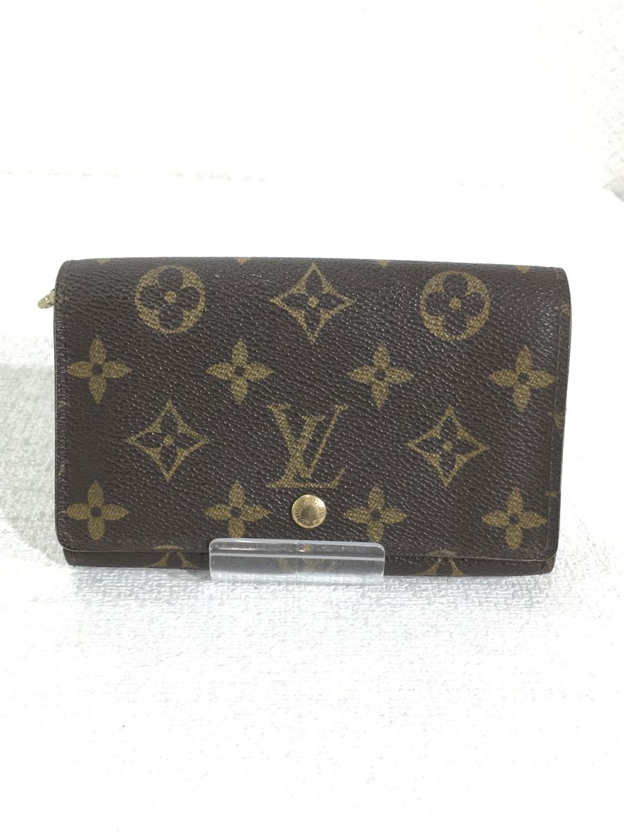 LOUIS VUITTON◇ポルト・モネ・ビエトレゾール_モノグラム_BRW/PVC/BRW