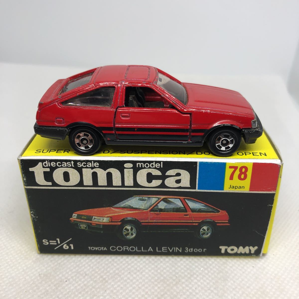 トミカ No.78 カローラレビン 3ドア 赤 黒箱 TOMICA トヨタ 当時物