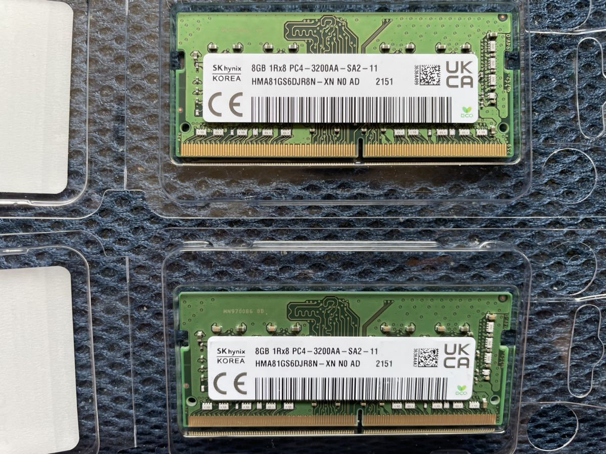 ノートPC DDR4 3200 SODIMM メモリ 8GB×2 SK Hynix製_画像1