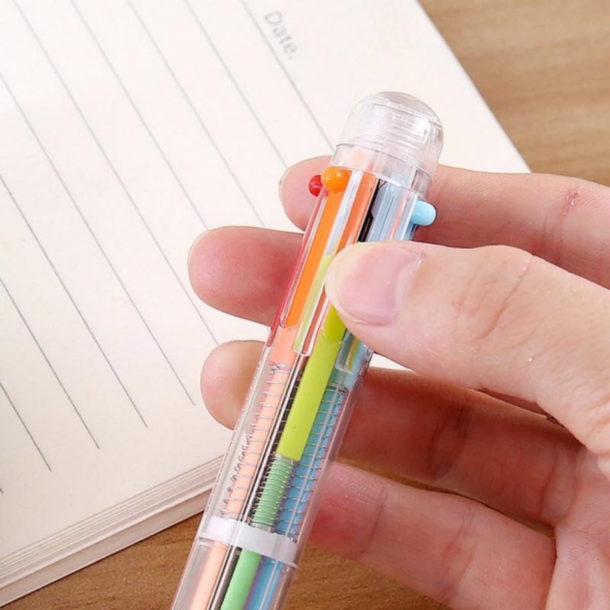 6色ボールペン 多機能 6in1 カラーボールペン 黒 赤 青 緑 オレンジ 紫 シャーペン 鉛筆 消しゴム 文房具