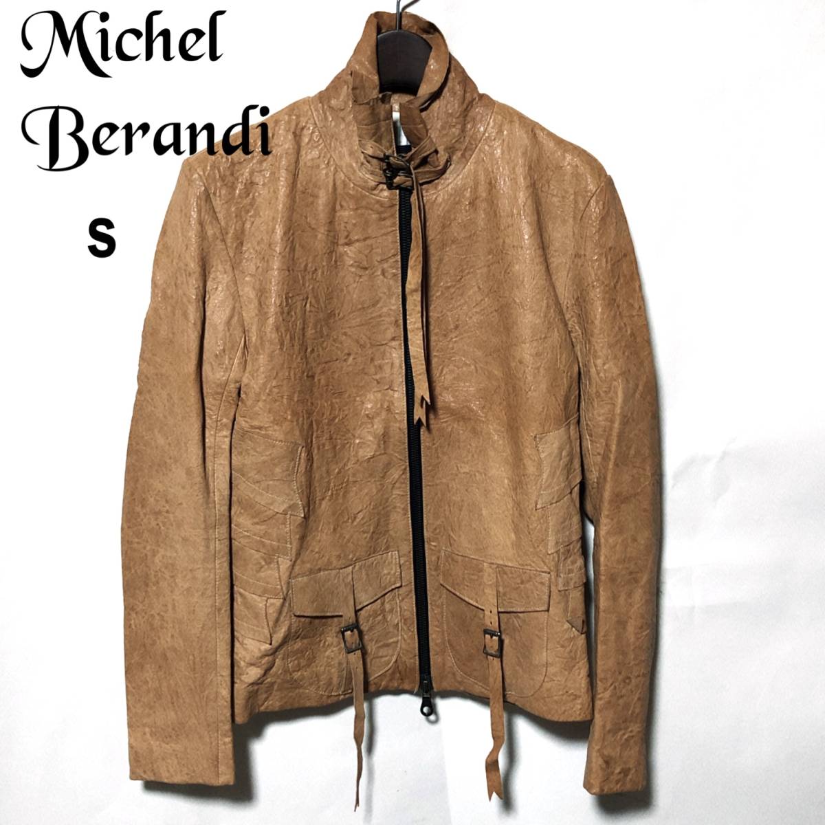 【 大感謝セール】 Michel Berandi ダブルジップ M8 riri ライダース ラムスキン ハンドメイド S/ミッシェルベランディ レザージャケット Sサイズ 【 大感謝セール】 Michel Berandi ダブルジップ M8 riri ライダース ラムスキン ハンドメイド S/ミッシェルベランディ レザージャケット Sサイズ