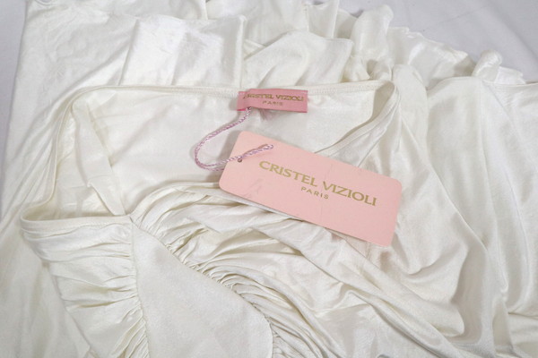 ＊訳あり新品 クリステルビジオリ CRISTEL VIZIOLI フランス製 フレア スカート ミニ丈 サイズ38(XS～S)(W59)ホワイトLSK912_画像7