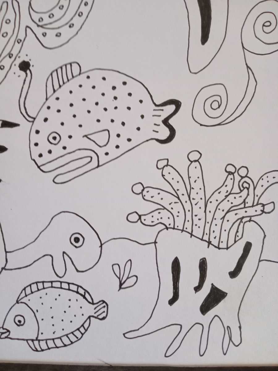 本命ギフト あったか森の生き物たち 魚 夏 海の生き物 直筆サイン入り 一点物 原画 動物画 アクリル画 絵画 キモかわいい インテリア Www Thewalldogs Com