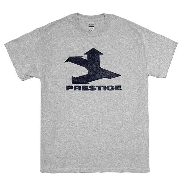 [Lサイズ]Prestige（プレスティッジ）Records ヴィンテージロゴ ジャズレーベルTシャツ スポーツグレー_画像1