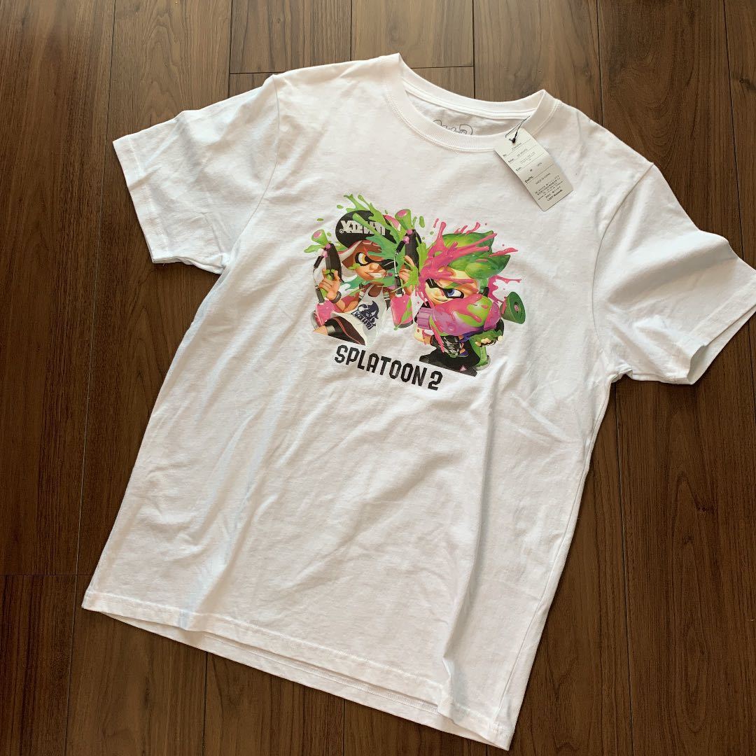 スプラトゥーン2 Tシャツ メンズ LL サイズ　ホワイト 白