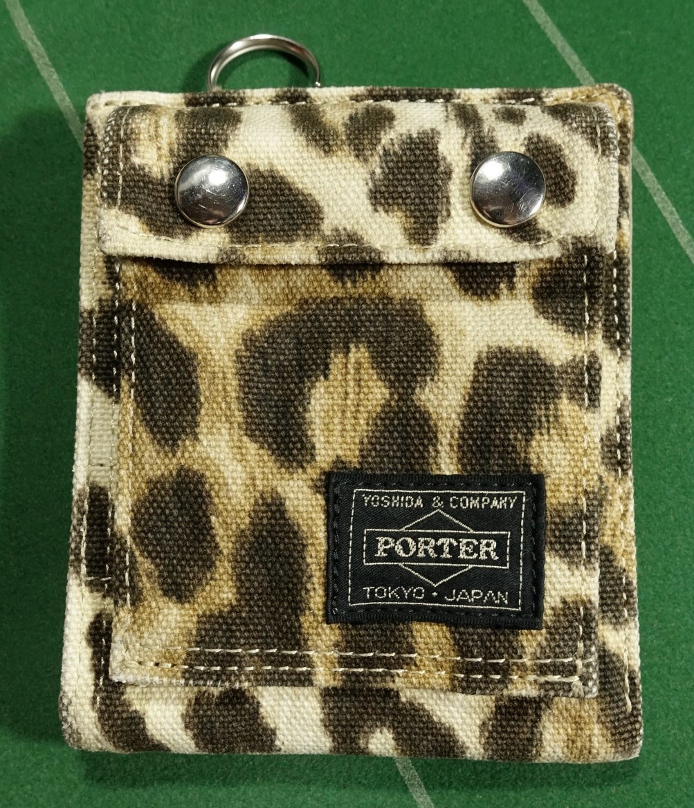 * Headporter canvas material Leopard leopard print 2. folding purse medium wallet beautiful goods!!!*