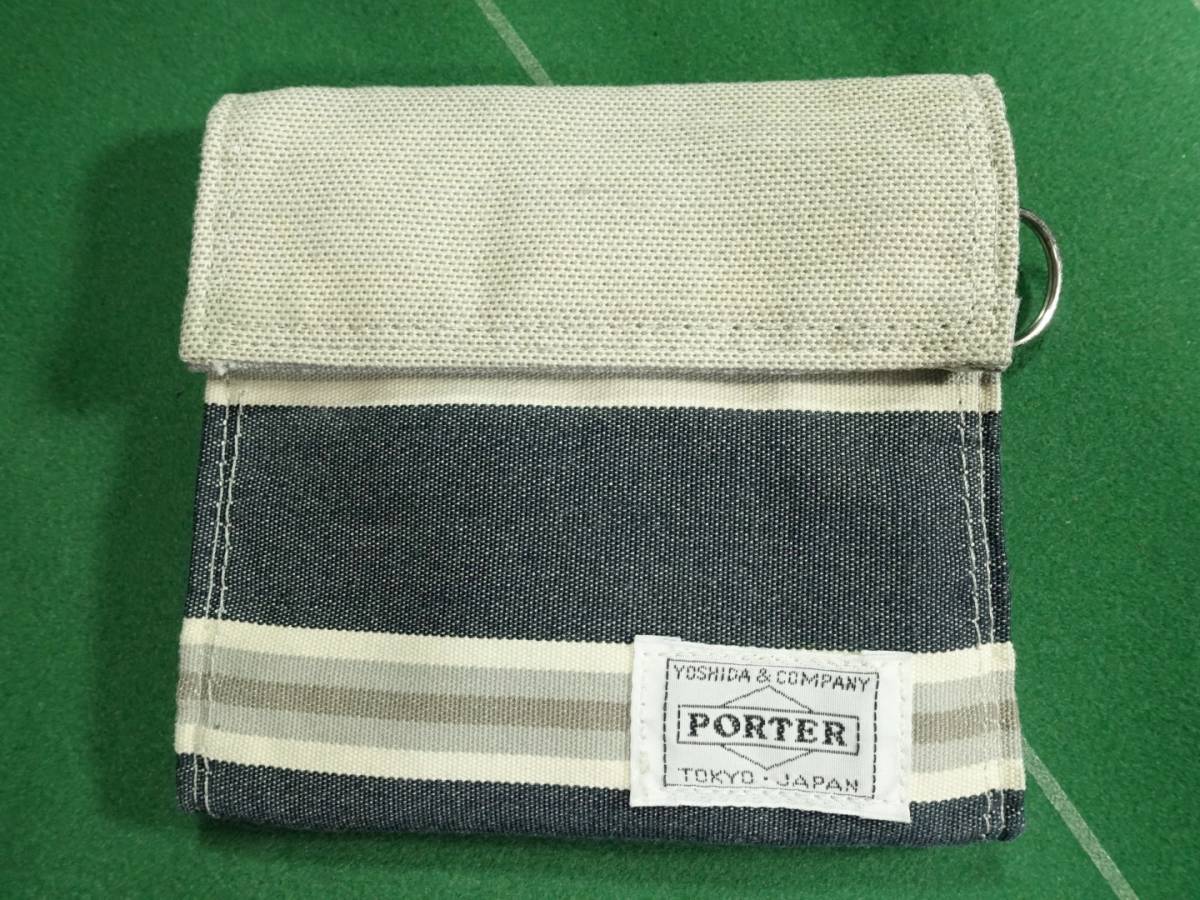 * Headporter sunbrella collaboration polyester canvas material 2. folding purse border beautiful goods!!!*