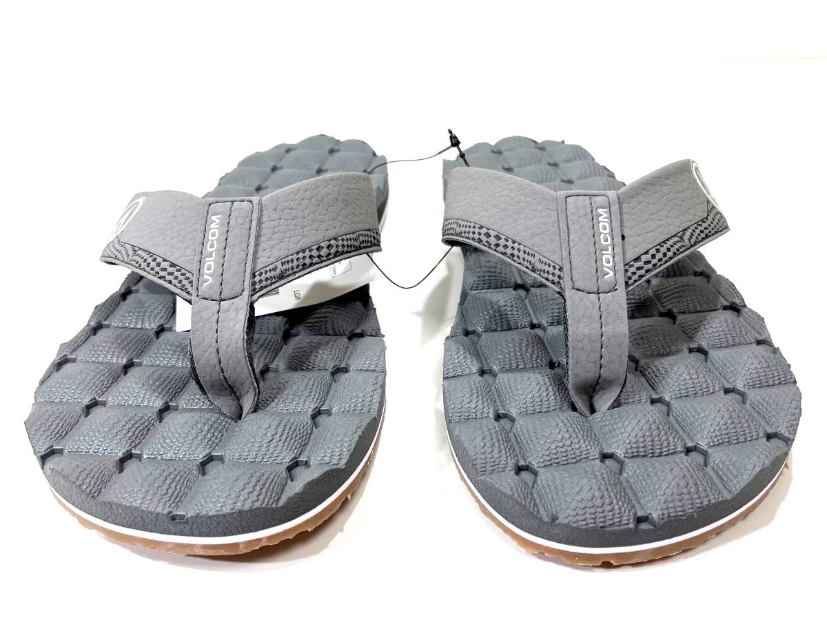 VOLCOM ボルコム V0811520LGR③ メンズ US11 29cm ビーチサンダル Sandals グレー色 大きい靴 キングサイズ ヴォルコム 新品 即決 送料無料_画像2