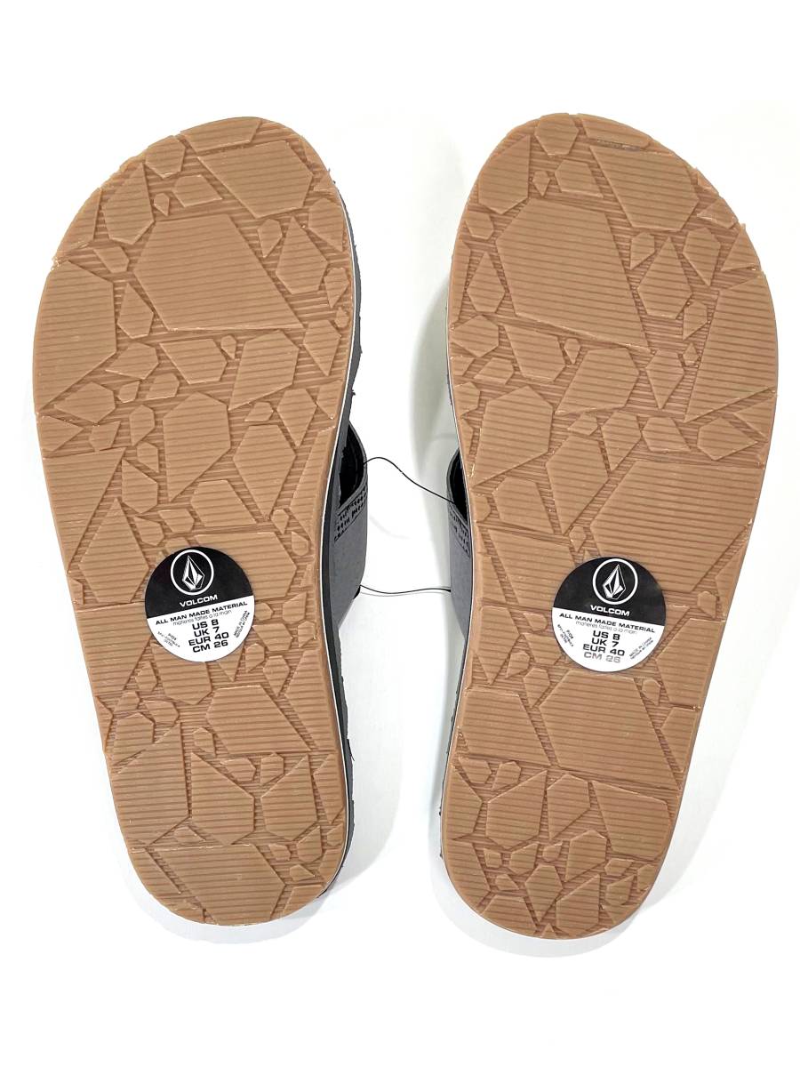 VOLCOM ボルコム V0811520LGR③ メンズ US11 29cm ビーチサンダル Sandals グレー色 大きい靴 キングサイズ ヴォルコム 新品 即決 送料無料の画像7