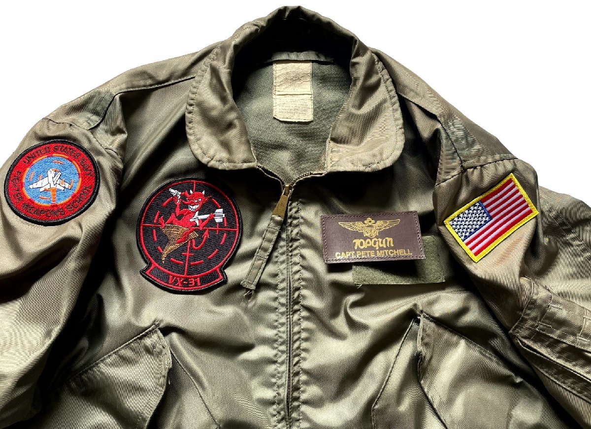 おまけ付】 米軍 本物CWU 難燃フライトジャケット サイズL トップガン
