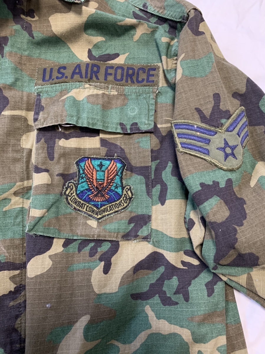 米軍 ERDL ブラウンリーフ迷彩ジャケット S/R ベトナム戦争後 トロピカル1981年製COAT US AIRFORCE空軍 5784A_画像2