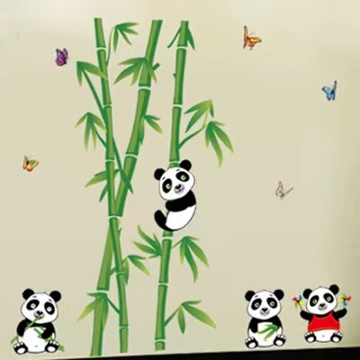 （NO.321）DIY剥がせる飾り壁紙ウォールステッカー綺麗な仕上り 竹とパンダ_画像4