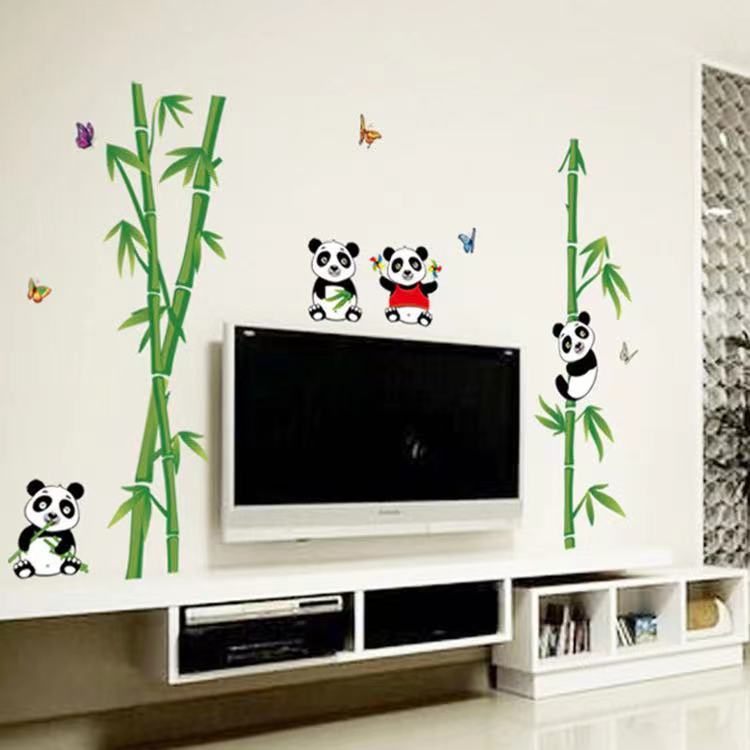 （NO.321）DIY剥がせる飾り壁紙ウォールステッカー綺麗な仕上り 竹とパンダ_画像5