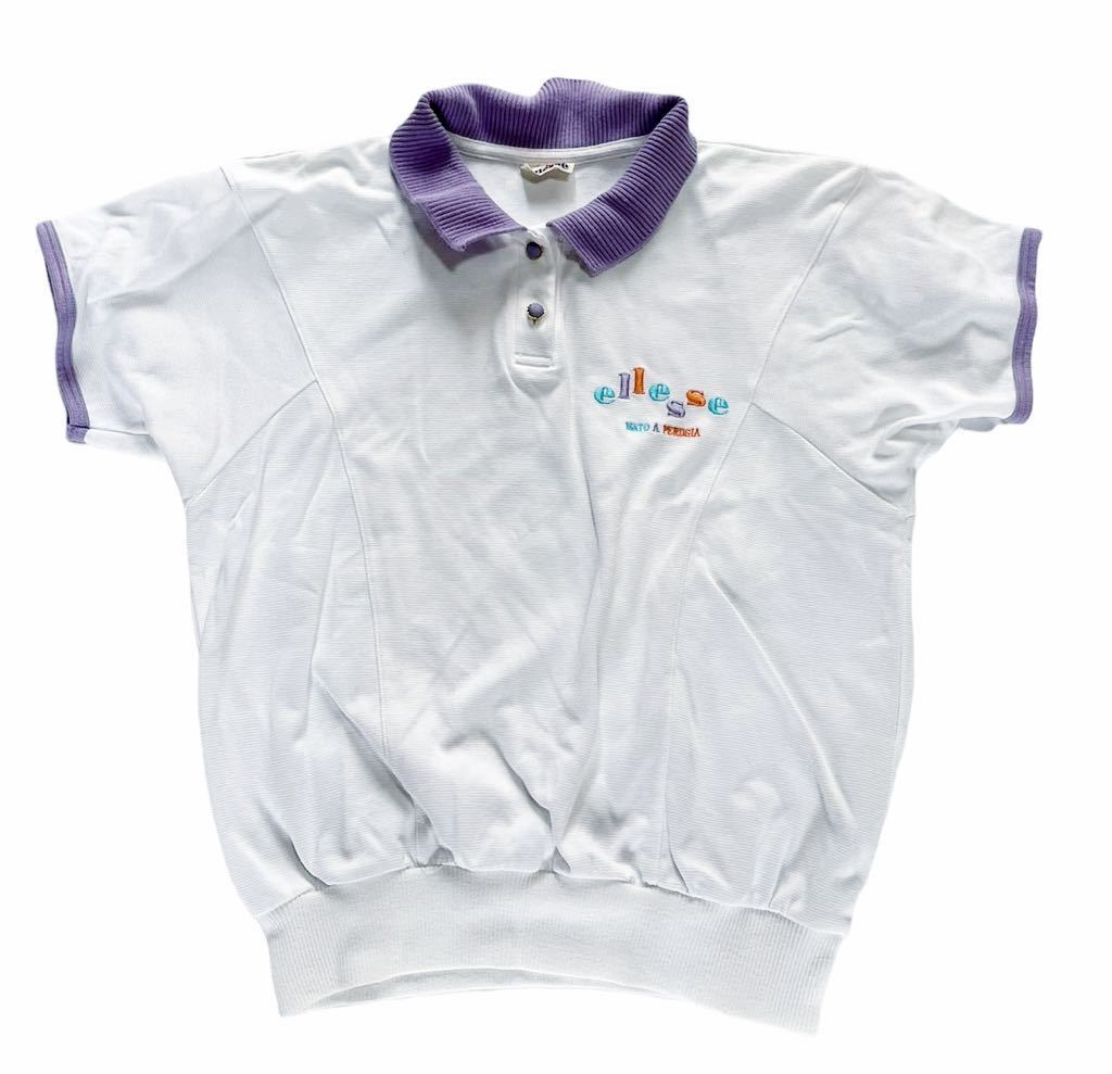 ellesse ellesse polo-shirt with short sleeves lady's M white purple 