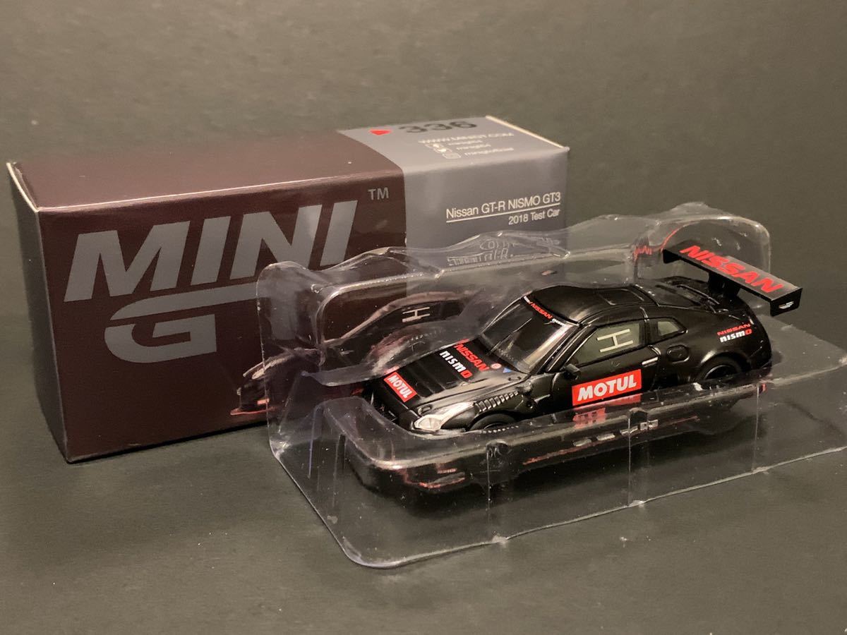 MINI-GT 1/64 Nissan GT-R NISMO GT3 2018 テストカー (左ハンドル) 336 開封済み未使用_画像1