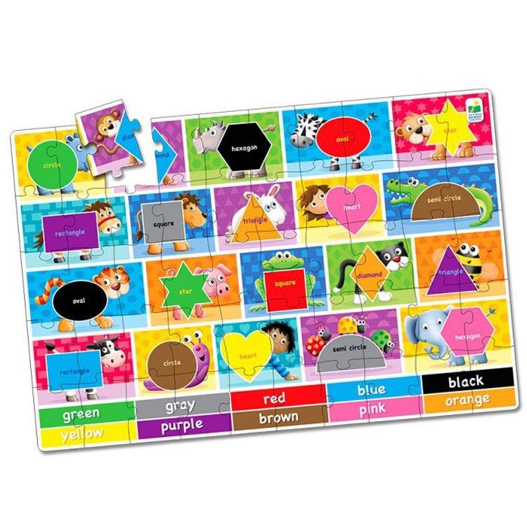 知育玩具 ラーニング ジャーニー ジャンボ フロア パズル カラー&シシェイプ 3歳から 英単語 色 形 大きい パズル 91cm×61cm_画像5