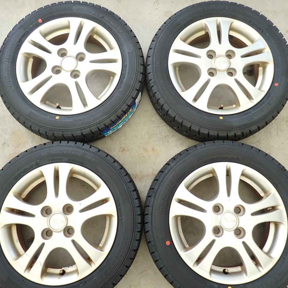 冬新品 2022年製 4本SET 会社宛送料無料 155/65R14×4.5J 75Q グッドイヤー アイスナビ ダイハツ純正アルミ ウェイクエッセソニカ NO,B7729_画像5