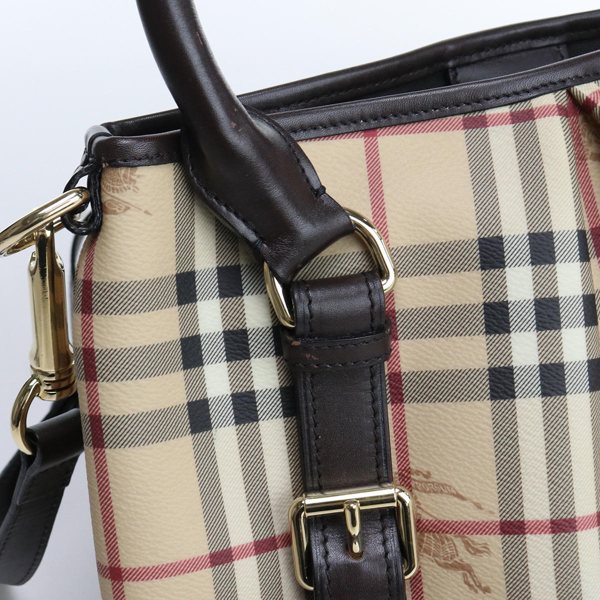 中古良品バーバリーBURBERRYハンドバッグ 2WAYバッグ PVC 3460067 ...
