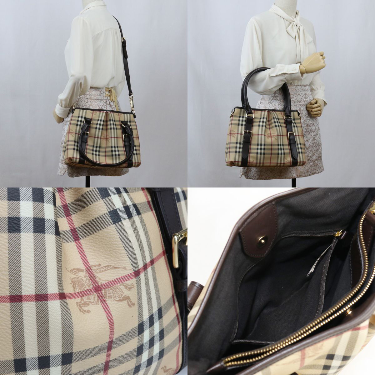 中古良品バーバリーBURBERRYハンドバッグ 2WAYバッグ PVC 3460067 ...