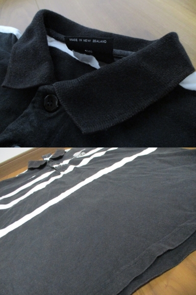 ニュージーランド製 カンタベリー オールブラックス ポロシャツ 黒白 Mサイズ_画像4