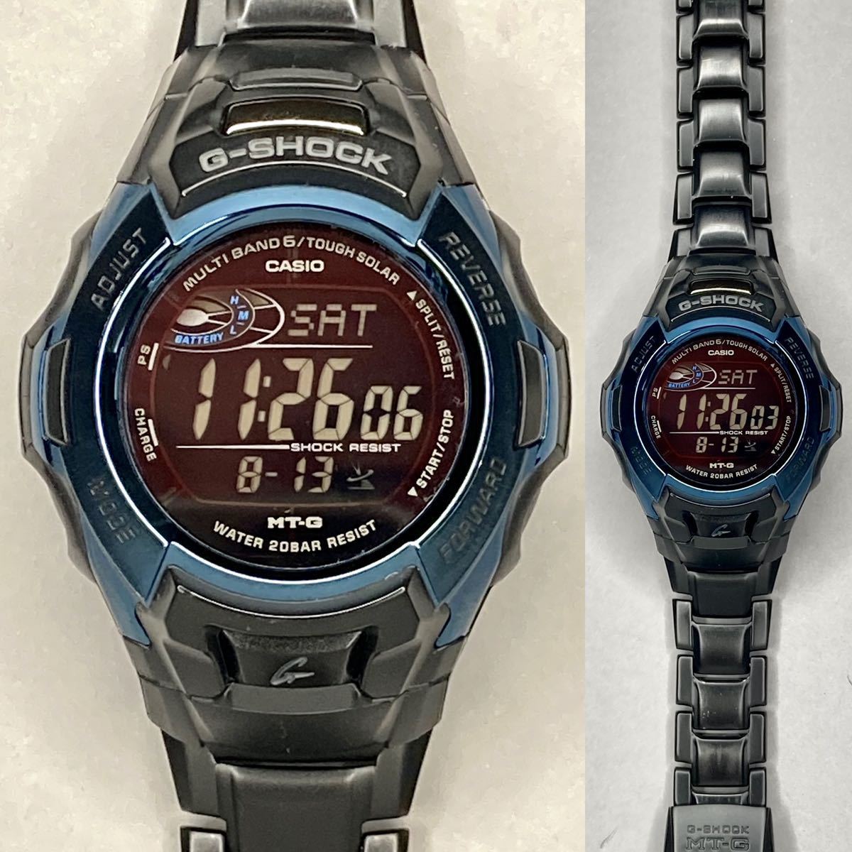 美品 CASIO G-SHOCK MTG-M900BD-2JF MT-G タフソーラー 電波受信 電波