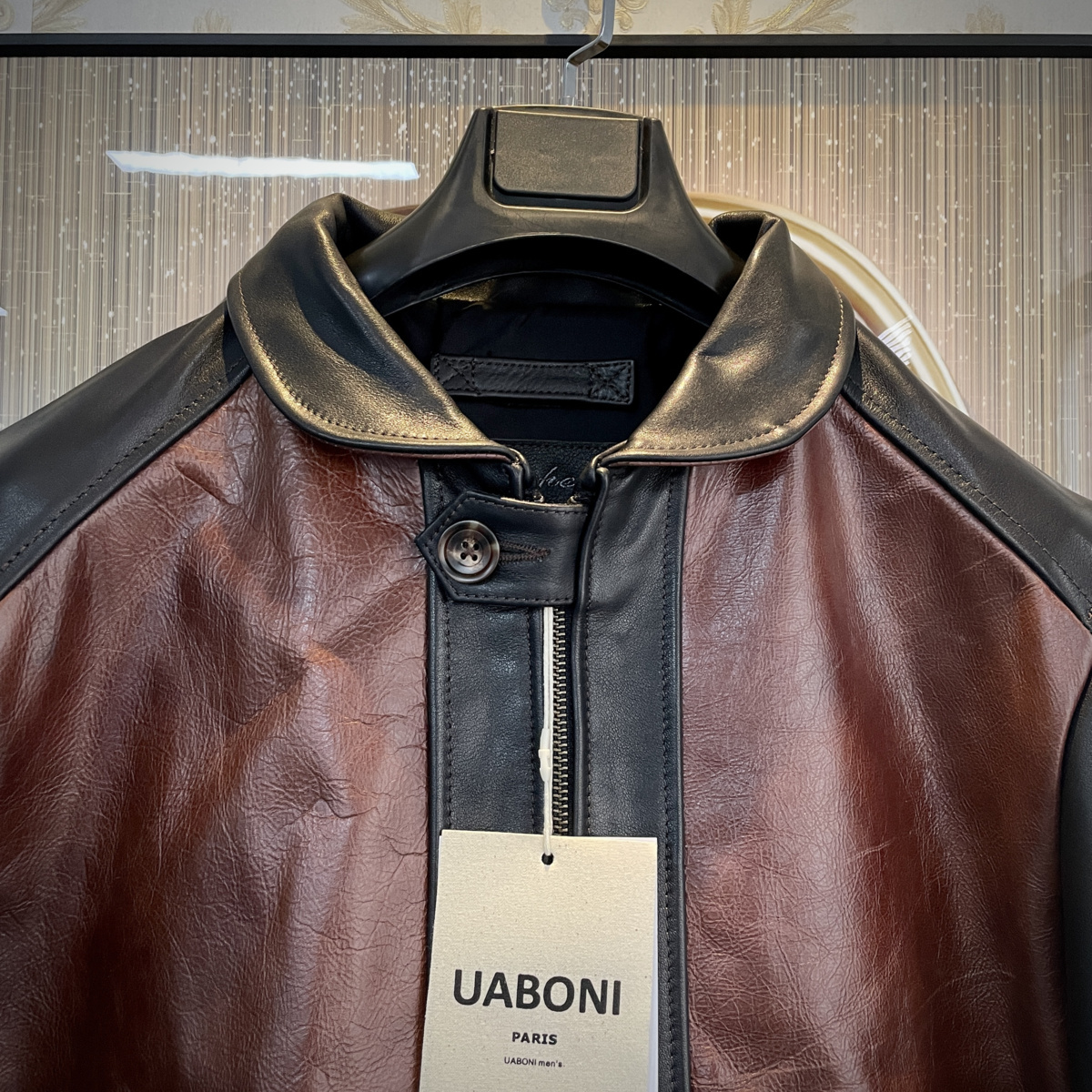 最高級EU製&定価15万◇UABONI*Paris*ユアボニ*レザージャケット