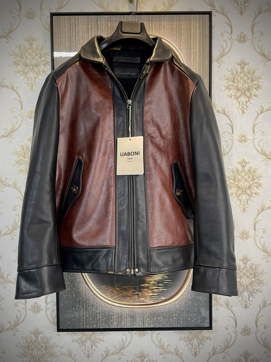 最高級EU製&定価15万◇UABONI*Paris*ユアボニ*レザージャケット