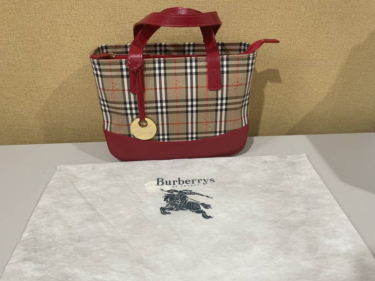 格安!! 99円スタート!! BURBERRY バーバリー ミニハンドバッグ
