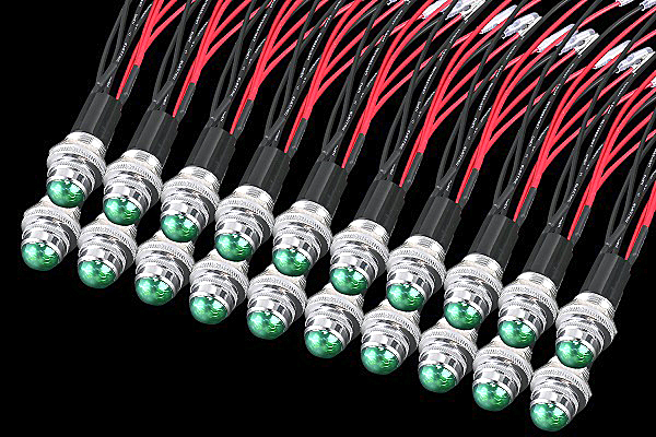 □緑色□新品⇒20個セット パイロットランプ ダイヤカット LED埋め込み