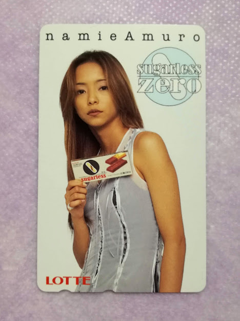  unused [ free shipping ] Amuro Namie * Lotte telephone card 3 pieces set (3 kind ) /shuga- less chocolate zero elected goods 