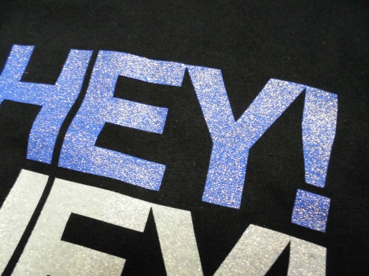 【激レア当時物】HEY!HEY!HEY! MUSIC CHAMP 半袖 プリント Tシャツ 黒 S ラメ ロゴ フジテレビ ノベルティ ミュージックチャンプ グッズ _画像6