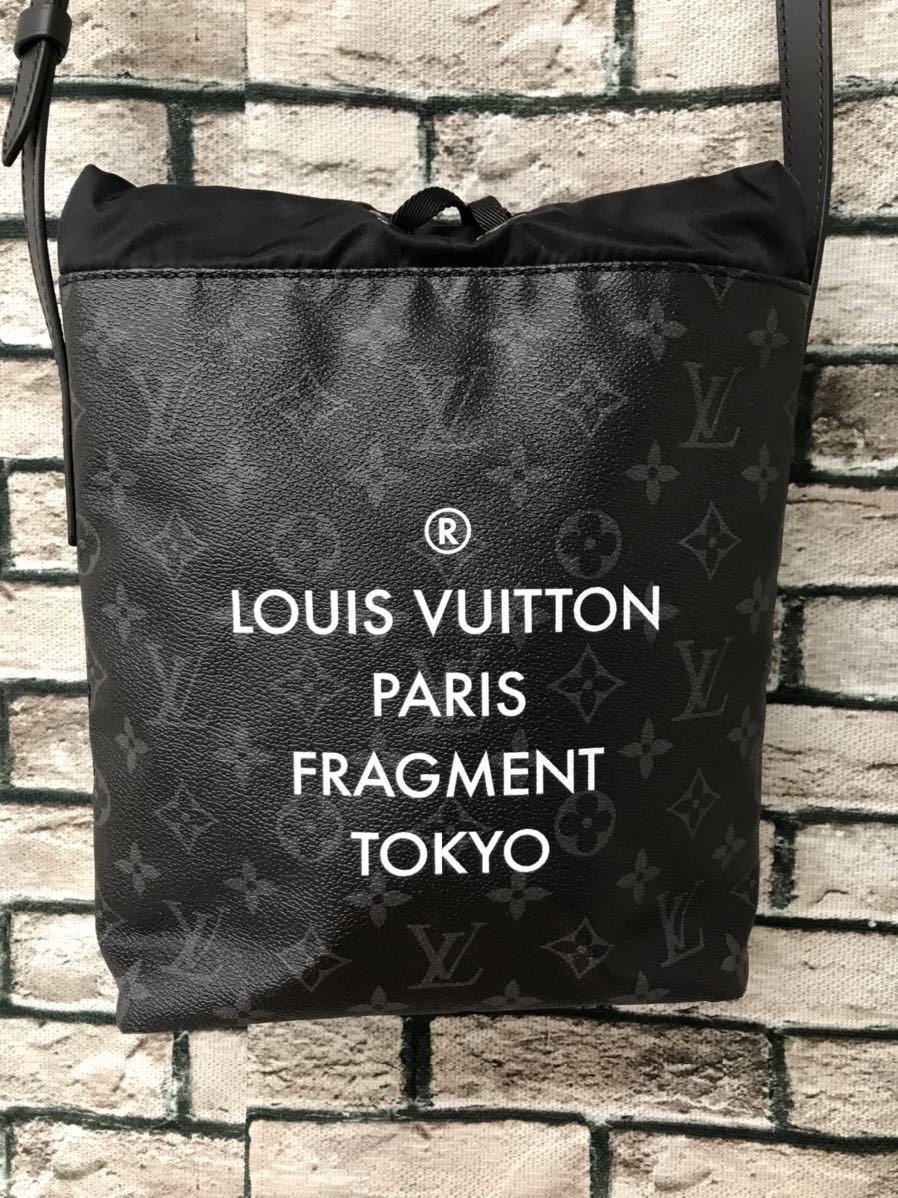 極美品★LOUIS VUITTON×FRAGMENT ルイヴィトン×フラグメント★M43418 モノグラムエクリプス ロゴプリントナノバッグ ショルダーバッグ