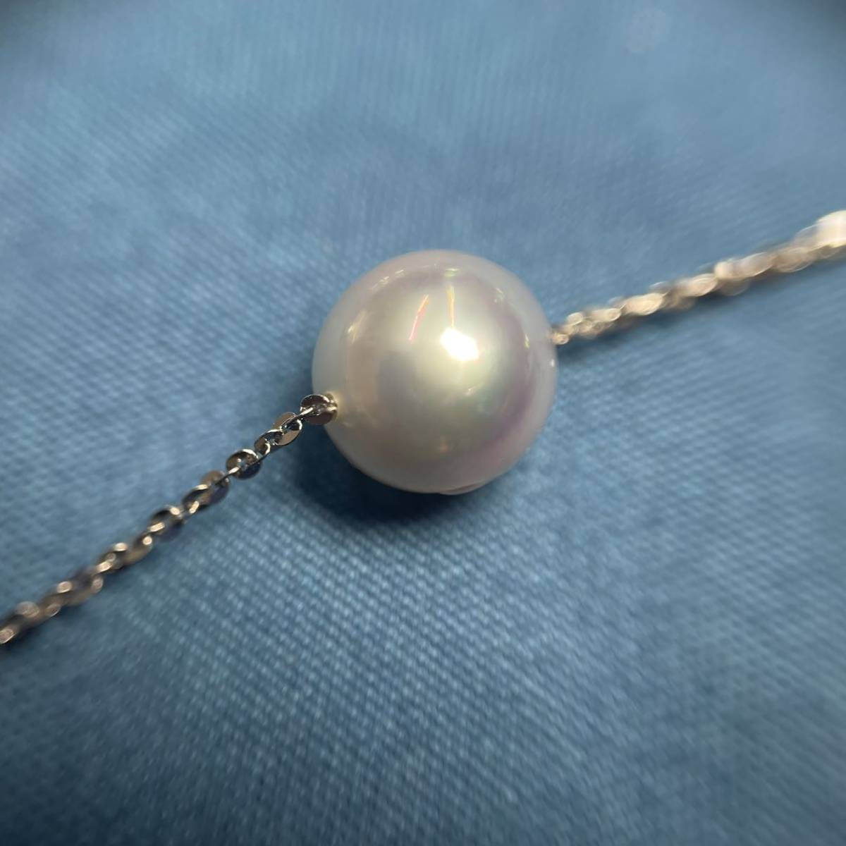 美品】プラチナ パール ネックレス Pt850 総重量12.7g 約80cm 箱付き