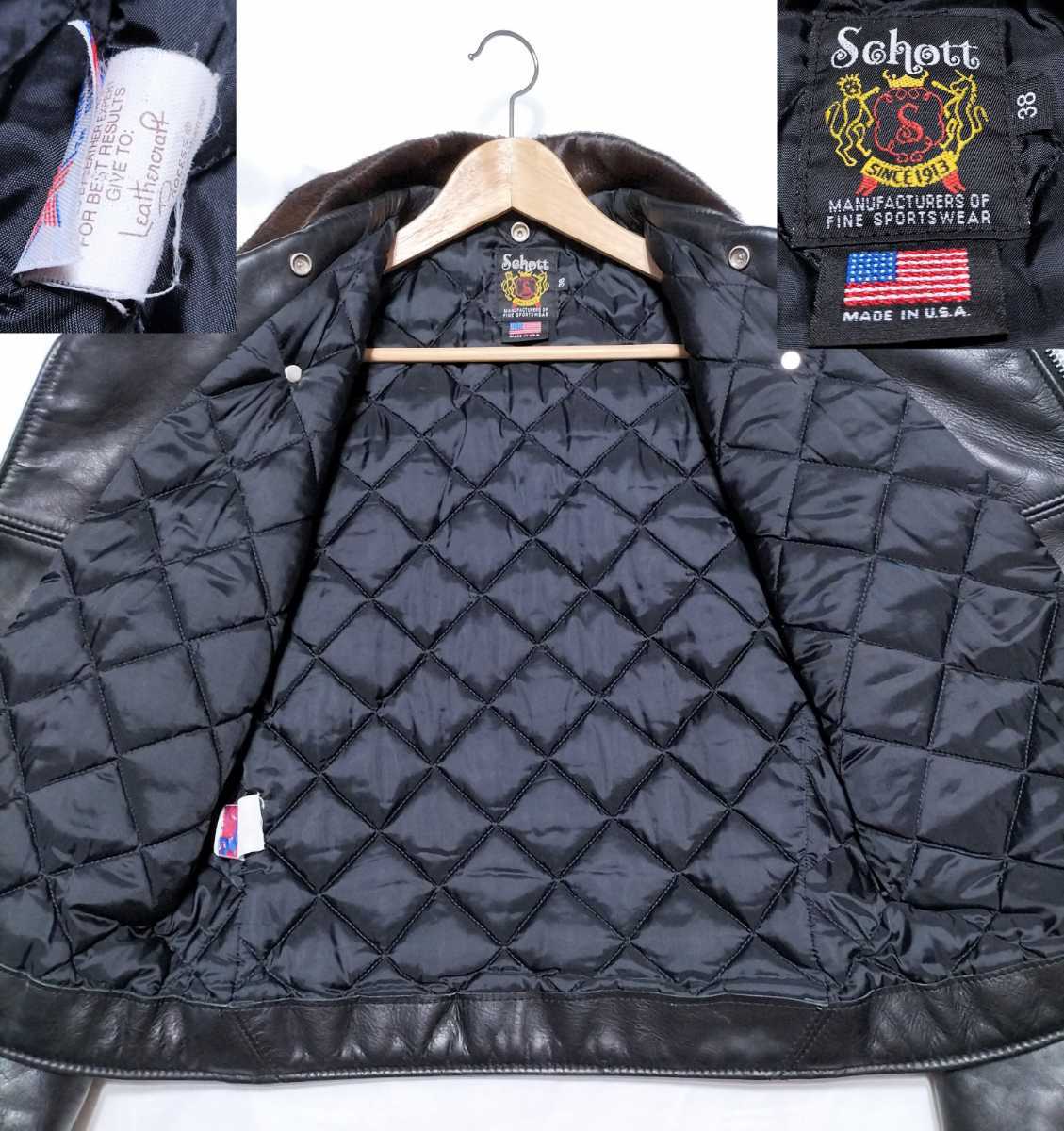 ハラコカスタム ワンスター』size 38 美品 Schott ダブル ハラコカスタム ワンスター』size 38 美品 Schott ダブル