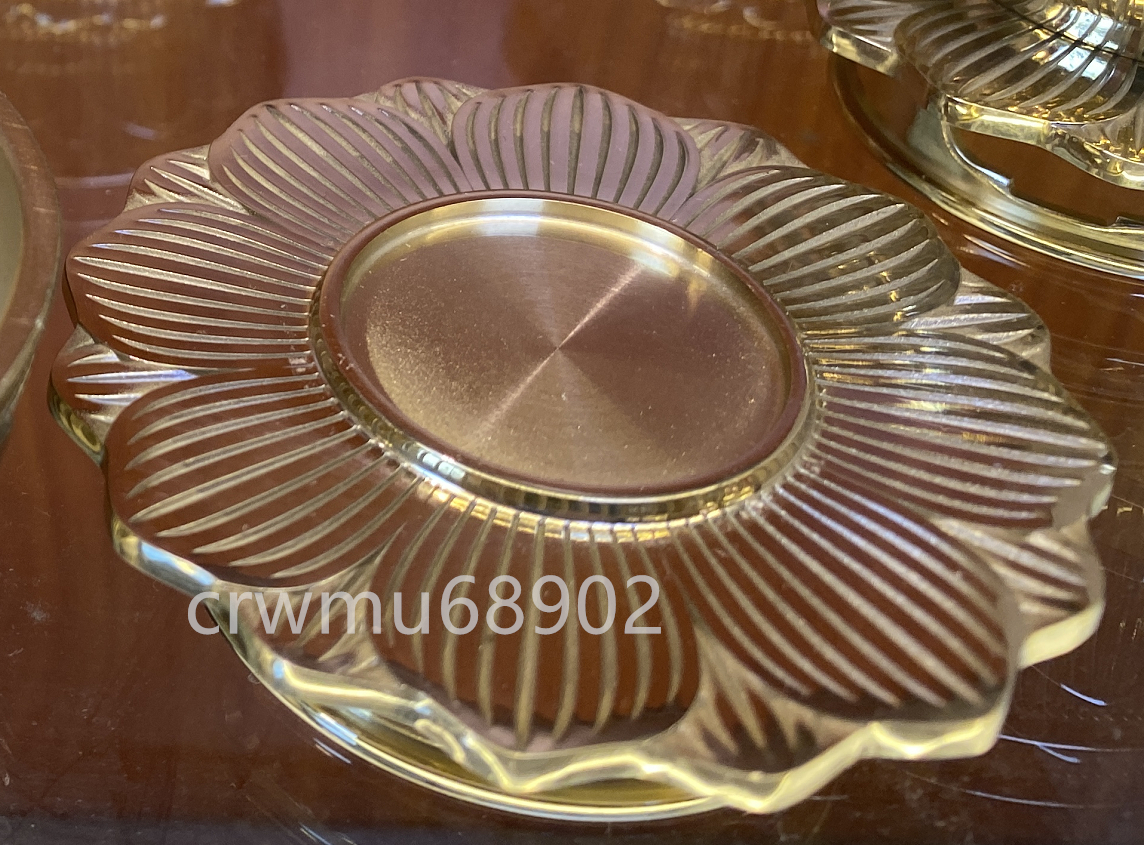 密教法具 仏具 蓮華 一面器 前具 六器一組 真鍮製磨き 密教法具 仏具 蓮華 一面器 前具 六器一組 真鍮製磨き