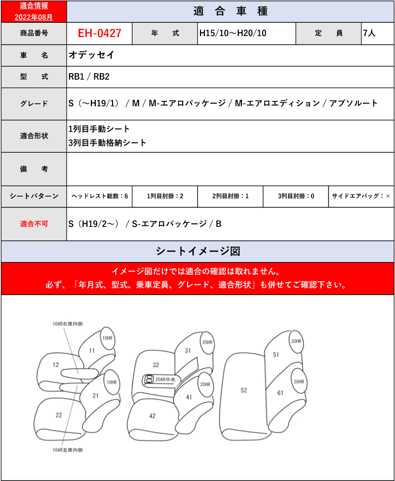 [Clazzio]RB1_RB2 オデッセイ(H15/10～H20/9)用シートカバー[クラッツィオ×ジュニア]_画像4