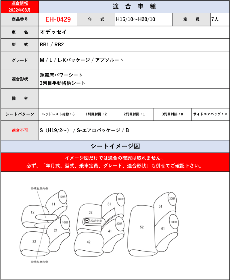 [Clazzio]RB1_RB2 オデッセイ(H15/10～H20/9)用シートカバー[クラッツィオ×ネオ]_画像6