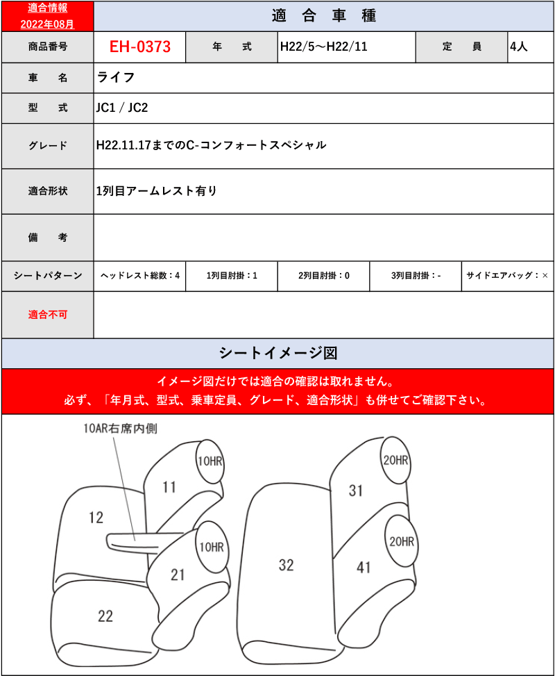 [Clazzio]JC1_JC2 ライフ(H20/11～H26/4)用シートカバー[クラッツィオ×ライン]_画像7